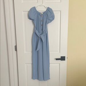 Light Blue Button-Down Jumpsuit